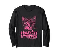 Pussycat Attitude Sarcastic Smoking Cat Humor Long Sleeve T-Shirt
