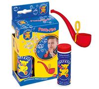 PUSTEFIX Bubbles Pipe, 70ml Bubble Solution, Colourful Bubbles, Made in Germany, Soap Bubbles Toy for Children's Birthdays, Weddings, Parties for Children and Adults, Red
