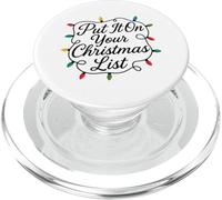 Put It On Your Christmas List Cute Lights Script Holiday PopSockets PopGrip for MagSafe