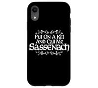 Put On A Kilt and Call Me Sassenach Thistle White Print Case for iPhone XR