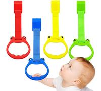 Put on Rings for Play Pen, Baby Pull Up , 4 Pieces Safe Cartoon Baby Walking Helpers and Rings, Ergonomic Nursery Furniture, Bedding and for the Ability to Grip Movement