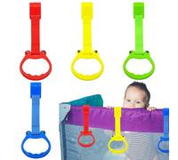Put on Rings for Play Pen, Baby Pull Up Bar | Pack of 4 Safe Cartoon Baby Walking Helpers and Rings - Playpen Accessories, Toddler Products for Developing Eye-Hand Coordination and the V