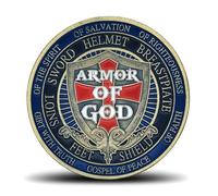 Put On The Full Armor of God Challenge Coin Ephesians 6:11-13 Inspirational Gift