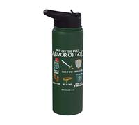 Put On The Full Armor of God Christian Bible Verse Ephesians Stainless Steel Insulated Water Bottle