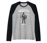 put on the whole armor of god christian Ephesians 6:13 Jesus Raglan Baseball Tee