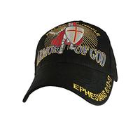 Put on the Whole Armor of God Embroidered Baseball Cap, Black, Adjustable, Black