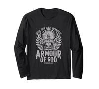Put On The Whole Armour of God Faith Warrior Design Long Sleeve T-Shirt