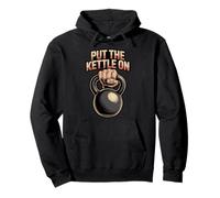 Put The Kettle On Bodybuilding Lifting Gym Lovers Kettlebell Pullover Hoodie