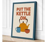 Put the Kettle On Retro Canvas Wall Art Print 18x12 Inch