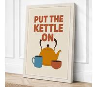 Put the Kettle On Retro Canvas Wall Art Print 30x20 Inch
