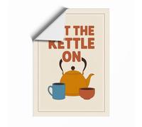 Put the Kettle On Retro Unframed Wall Art Print A3 (42×29.7cm), Wall Decor for Living Room, Bedroom, Office & Home, Art Gift