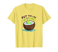 Put The Lime in The Lime Tropical Cocktail Fun T-Shirt, Men, Lemon, M