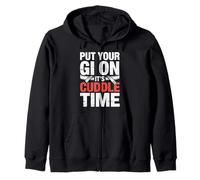 Put Your Gi On It's Cuddle Time Jiu Jitsu Love Jokes |- Zip Hoodie