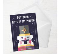 Put Your Nuts In My Mouth Greetings Card - Large Card