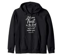 Put Your Trust In The Lord Psalm 55:22 Scripture Faith God Zip Hoodie