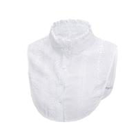 Putaowor Detachable Dickey Collar Inserts Hollow Out High Neck Victoria Faux False Fake Collar Half Shirt Women White M