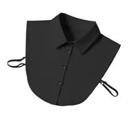 Putaowor Fake Collar Detachable Dickey Collar Blouse Half Shirts Faux False Collar Inserts Tops for Women Girls Regular Black L