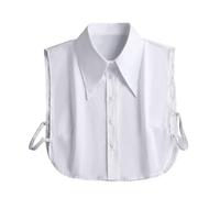 Putaowor Fake Collar Detachable Dickey Collar Blouse Half Shirts Faux False Collar Inserts Tops for Women Girls Big Collar White L