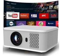 Putbecy Projector with 50000 Lumen, 4K Projector WIFI and Bluetooth, 1080P Smart Movie Auto Keystone Quad-Core Compatible for iOS/Android/USB/HDMI/TV Stick