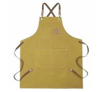 Putcuku Chef Apron for Men Women with Pockets,Cross Back Cotton Canvas Plus Size Apron for Cooking BBQ Baking Gardening