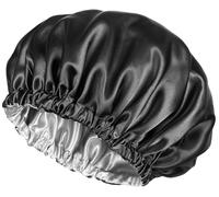 Putcuku Satin Bonnet for Sleeping Double Layer Adjustable Sleep Cap Beauty Cap Curly Long Hair Bonnet for Women Soft