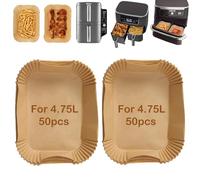 Putentfun 100PCS Air Fryer Disposable Paper Liners for Ninja Double Stack XL 9.5L SL400UK,Air Fryer Accessories for Ninja Stack XL SL400UK,Non-Stick Rectangular Air Fryer Baking Paper Liners