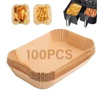 Putentfun 100PCS Disposable Air Fryer Parchment Paper Liners, Air Fryer Paper Liners for Ninja Dual, Air Fryer AF300UK AF400UK Accessories,Compatible with Ninja, Salter and Other Dual Zone Air Fryer