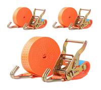 Putentfun 2 x 2000KG Ratchet Straps with Hooks, 6M x 40MM Heavy Duty Tie Down Straps with Cam Buckle for Motorcycles/Car/Trailer/Household