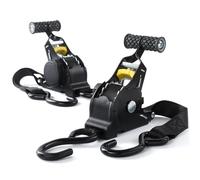 Putentfun 2Pcs Retractable Ratchet Tie Down Straps - 680kg Guaranteed Max Break Strength, Includes 2.5 cm x 3 m Autoretract Tie Downs with Padded Handles. Use for Boat, Securing Cargo