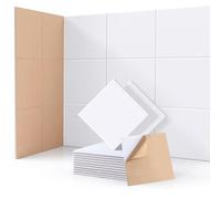 Putentfun 36 Pack Sound Proofing Panels Self-adhesive,30x30x0,9cm Square Acoustic Absorbing Panels for Wall, High Density Insulation Soundproofing Panels for Recording Studio,Game Room, Offices,White