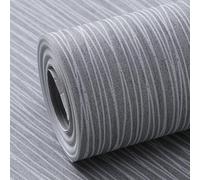 Putentfun 3D Metallic Stripes Embossed Silver Glitter Wallpaper Dark Grey Modern Minimalist Non-Woven 3D Wallpaper Non-Woven Geometric Patterned for Livingroom Bedroom Kitchen 0.53 x 9.5M