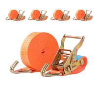 Putentfun 4 x 2000KG Ratchet Straps with Hooks, 6M x 40MM Heavy Duty Tie Down Straps with Cam Buckle for Motorcycles/Car/Trailer/Household