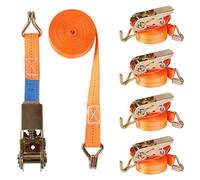 Putentfun 800kg Ratchet Straps with Hook - 4 Pack 5M x 25MM Tie Down Straps Heavy Duty Ratchet Strap, Adjustable Tensioning Straps for Motorcycle, Car, Trailer, Home