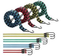 Putentfun Bungee Cords with Hooks Assorted 12pcs Elastic Bungee Straps - UV-Resistant Ideal for Securing Luggage, Racks,Camps, Motorcycle, Tarps,Garden Furniture,Hand Truck (8pcs Roung + 4pcs Flat)