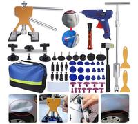 Putentfun Car Dent Repair Puller Kit,Paintless Dent Removal Kit,66 PCS Full Set Auto Body Dent Removal Tool with with T-Bar Dent Puller, Dent Lifter, Gold Bridge Dent Puller