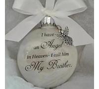 Putentfun Christmas Memorial Baubles Ball 'I Have an Angel in Heaven' Small Angel Plastic Bauble Pendant, Christmas Tree Remembrance Decorations Bereavement Gift