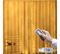 Putentfun Curtain Fairy Lights,100 LED 3m x 1m USB String Light Indoor Outdoor Waterproof Warm White Hanging Window Lights with Hooks,for Bedroom/Wall/Outdoor/Wedding/Party/Garden Decoration