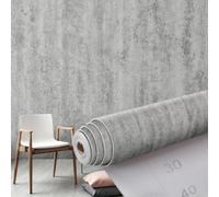 Putentfun Grey Self Adhesive Concrete Effect Wallpaper Industrial Textured | 2.5mm Thick Peel and Stick 3D Realistic Stone Effect Wallpaper Faux Cement Waterproof Wall Paper for Bedrooms Living Room