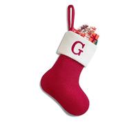 Putentfun Personalised Christmas Stockings,Monogram Christmas Stockings with Letters,Embroidered Xmas Stockings Decorations for Christmas Holiday,Xmas Gift,Christmas Mantel Hangings - e Red G