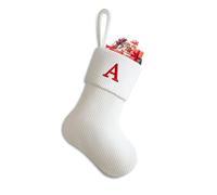 Putentfun Personalised Christmas Stockings,Monogram Christmas Stockings with Letters,Embroidered Xmas Stockings Decorations for Christmas Holiday,Xmas Gift,Christmas Mantel Hangings - e White A