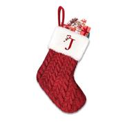 Putentfun Personalised Christmas Stockings,Monogram Christmas Stockings with Letters,Embroidered Xmas Stockings Decorations for Christmas Holiday,Xmas Gift,Christmas Mantel Hangings - d Red J