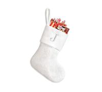 Putentfun Personalised Christmas Stockings,Monogram Christmas Stockings with Letters,Embroidered Xmas Stockings Decorations for Christmas Holiday,Xmas Gift,Christmas Mantel Hangings - b White J