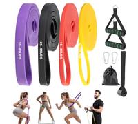 Putentfun Pull Up Bands Set, 4 Different Levels Resistance Band Pull Up for Calisthenics, CrossFit, Powerlifting, Muscle Toning, Yoga, Stretch Mobility, Pull Up Assistance Bands