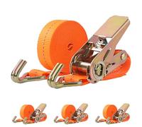 Putentfun Ratchet Straps, 4 x 1000KG Tie Down Straps with Hook, 4M x 25mm Small Ratchet straps for Motorcycles, Car, Trailer, Cargoes, Household