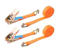 Putentfun Ratchet Tie Down Straps with Hook - 2 Pack 5M x 25MM Heavy Duty Tie Down Straps with Cam Buckle for Motorcycles/Car/Trailer/Household