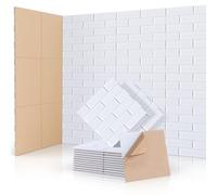 Putentfun Sound Proofing Panels Self-Adhesive, 48 Pack Acoustic Wall Panels, High Density Bricks Acoustic Panels for Door, Ceiling, Recording Studios, Home Office 30 x 30 x 0.9cm White