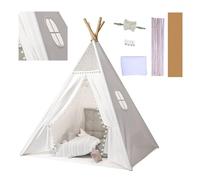 Putentfun Teepee Tent for Kids,Kids Teepee Tent,Foldable Children Play Tent for Girl and Boy,120x120x160cm White Dacron Canvas Tipi Playhouse Toy for Indoor and Outdoor Games,Garden Beach Wigwam