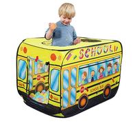 Putentfun Yellow Pop Up School Bus Tent with Carry Bag,Pop Up Play Tent for Kids,Foldable Indoor & Outdoor Playhouse with 3 Openings Vehicle Toys for Toddlers, Boys and Girls