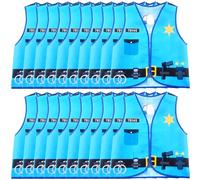 Puteraya 20 Pcs Kids Career Role Play Vest Costume Bulk Firefighters Military Police Vests for Kids Halloween Dress Up (Colour Set 3)