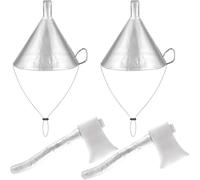 Puteraya 4 Pcs Halloween Silver Funnel Hat Axe Set Costume Accessories Silver Metallic Wizard Outfit Accessories for Adult Kids Cosplay Party